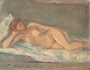 Suzanne. 1948. Huile sur carton. 27X34cm. Coll. particulire