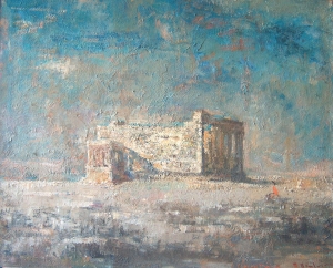 LErechtheion. 1957. Huile sur toile. 49X60cm. Coll. particulire